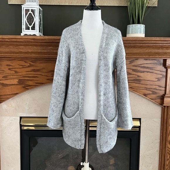 Aerie Wool Alpaca Blend Oversized Marled Chunky Cardigan Sweater Sz. XS‎ - Picture 1 of 13